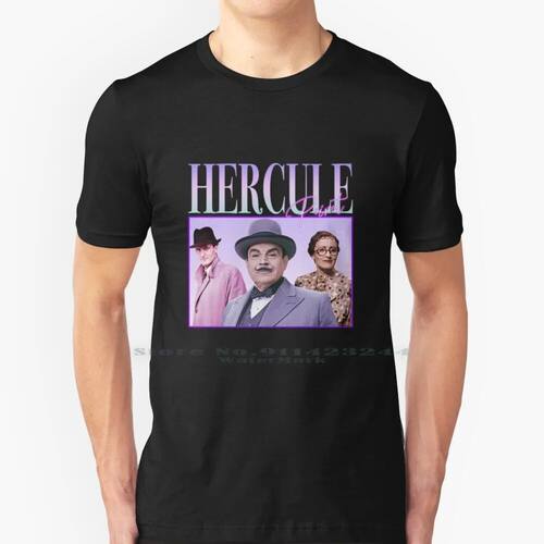 90's Retro Style Hercule Poirot 100% Cotton T Shirt Felicity