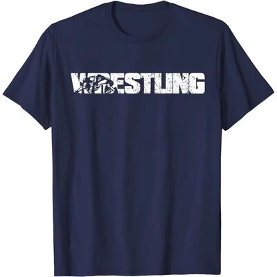 Mens Wrestling Print T-Shirt Summer 100% Cotton Casual Tees