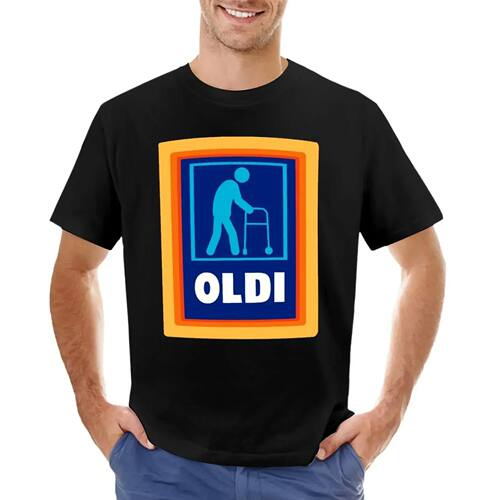 Oldi T-Shirt Anime Tees Summer Top Plain Black T-Shirt Men