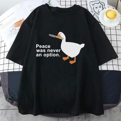 Women Fashion Peace Was Never An Option Kawaii Funny Print C
