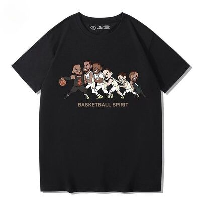 Star James Basketball Black T-Shirt Heavy Large Size Men's a