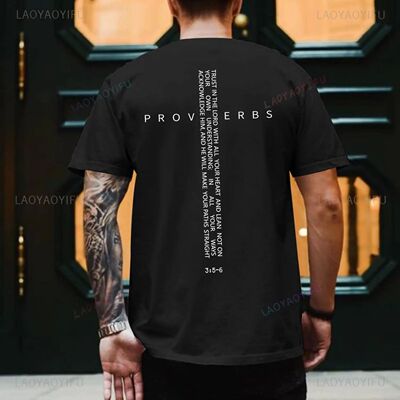 Christian Cotton Shirts for Men Vintage Religious Cross Bibl