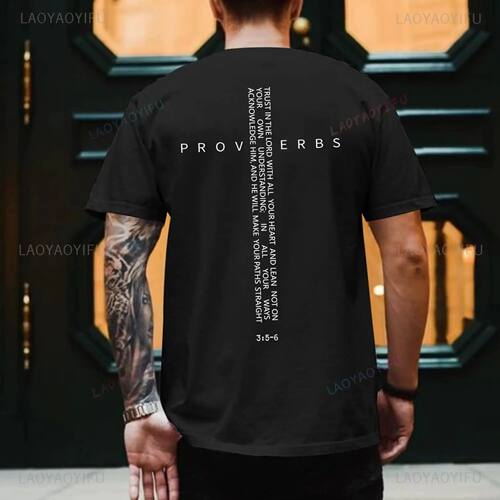 Christian Cotton Shirts for Men Vintage Religious Cross Bibl