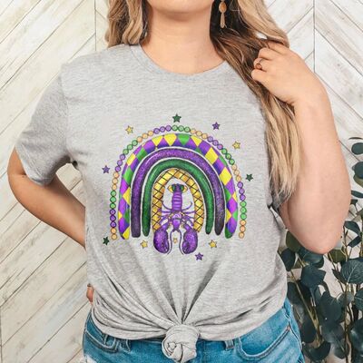 Mardi Gras Crawfish Rainbow Women T-Shirt Fashion Party Summ