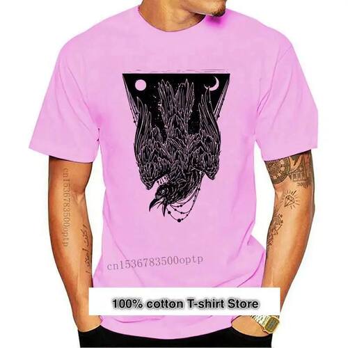 Camiseta de cuervo para hombre, camisa de moda informal con