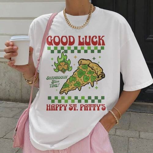 Good Luck St Patricks Day Tee Y2k St Patricks Day T-Shirt Cu