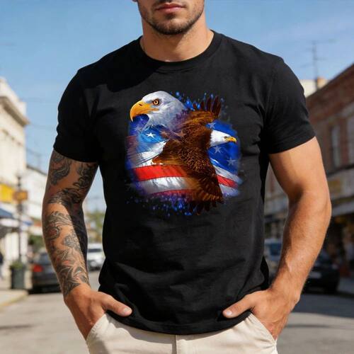 Patriotic American Shirt Eagle USA Flag T-Shirt July 4th Ind