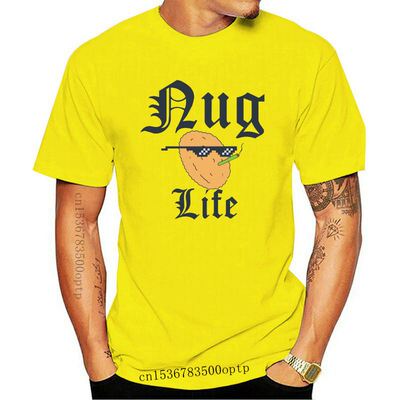 New Nug Life Chicken Nuggets Lover Men's White T-shirt Cotto