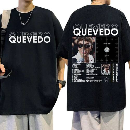 Rapper QUEVEDO Buenas Noches T-shirt Men Women Clothing Cott