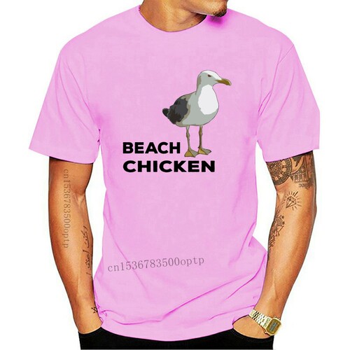 New BEACH CHICKEN TSHIRT FUNNY SEAGULL SHIRT BEACH SLANG SEA