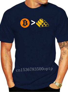 Pure Cotton Men Clothing Short Sleeve T-Shirts O-Neck Bitcoi