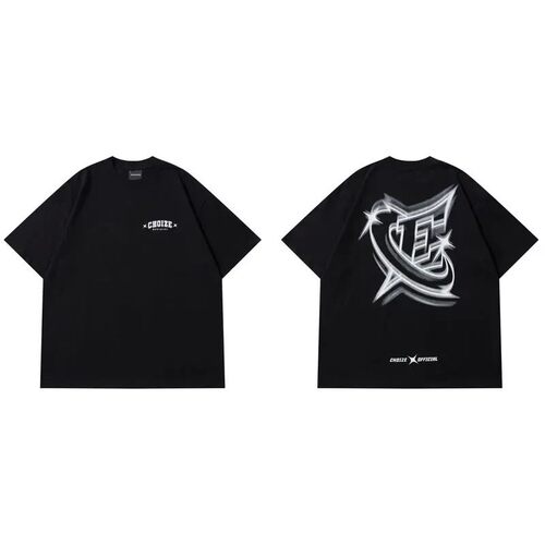 Men Streetwear Tshirt Letter Star Aesthetic Graphic T-Shirt