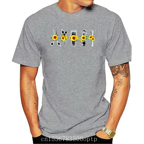 New Hairdresser Equipment With Sunflower T-Shirt
