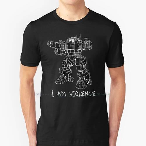 I Am Violence Urbanmech 100% Cotton T Shirt Battletech Urban