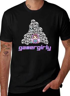 Gamer Girly - Game Girl Adorable Pixel Skulls T-Shirt man cl