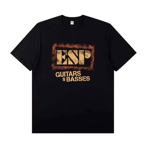 2025 ESP Electric Guitar Peripheral Print Rock T-shirt Short