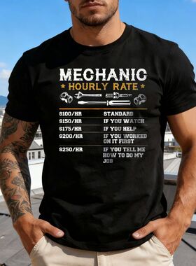 Mechanic Hourly Rate Tshirt Labor Rates Funny Co-Workers Car