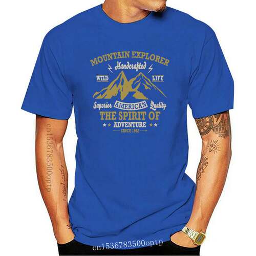 New Mountain Explorer-1 T-Shirt. Hiking Camping 100% Cotton