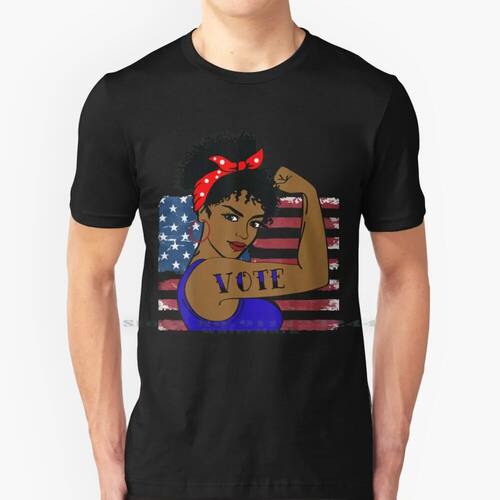 Vote 2020 Black Rosie The Riveter 100% Cotton T Shirt Vote 2