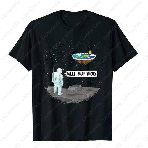 Funny Flat Earth Astronaut Well That Sucks T-Shirt Retro Mal
