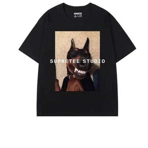 New Funny Doberman 2025 Half-sleeve T-shirt Printed Y2K Blac