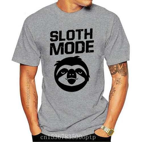 New Sloth Mode Mens T-Shirt S-3Xl Lazy Funny Top Vintage Gra