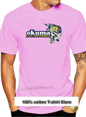 Camiseta blanca con Logo Okuma para hombre, Camisa de algod