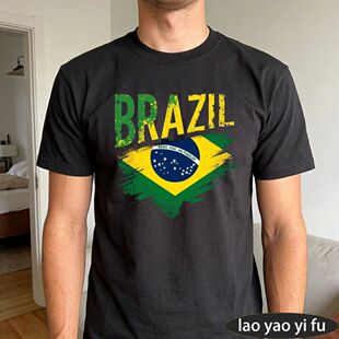 Men's Brazil Flag Graphic T-Shirt Street Style Brazil Soccer