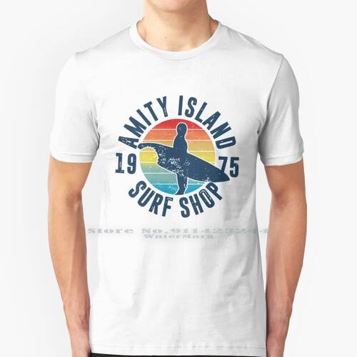 Vintage Amity Island Surf Shop 1975 100% Cotton T Shirt Amit