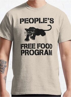 New People'S Free Food Program Classic T-Shirt Cotton Men Te