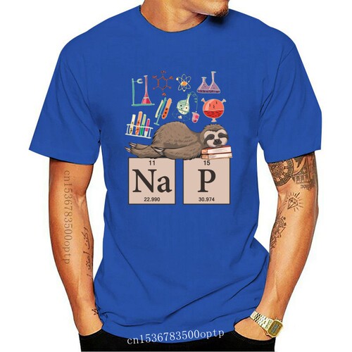 New Tops T Shirt Men funny chemistry sloth art O-Neck Vintag