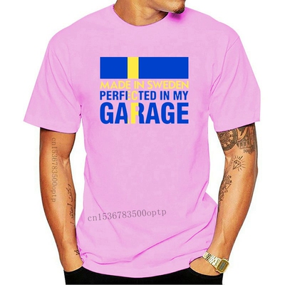 New Flag T Shirt For Men Black Blue Tshirt Made In Sweden PE
