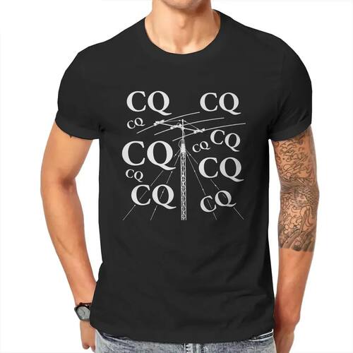 CQ Morse Code Amateur Ham Radio T-Shirts Men  Vintage Cotton
