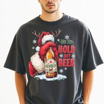 Hold My Beer Unisex Men T Shirt Christmas ShirtFunny Christm