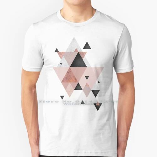 Geometric Compilation In Rose Gold And Blush Pink 100% Cotto