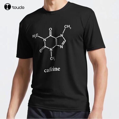 New Caffeine Molecule Active T-Shirt Cotton Men Tee Shirt Dr