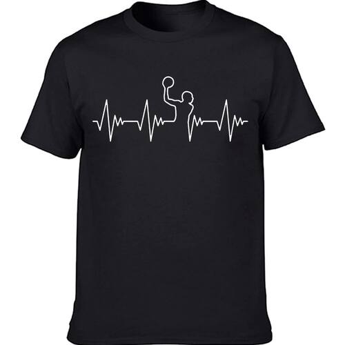 Water Polo Heartbeat Stylish T-Shirt Summer Men Cotton Short