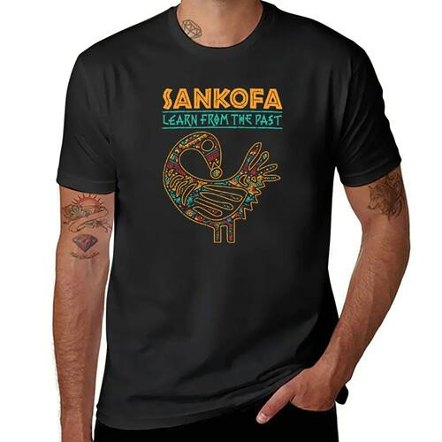 Black History Sankofa African Bird Symbol graphic T-Shirt fu