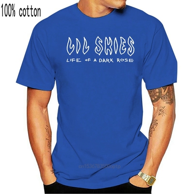Letter Lil Skies Men T Shirt O Neck Fitted Tshirt For Men Co