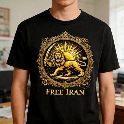 Free Lran Graphic Printed T-shirt Patriotic Men Women Unisex