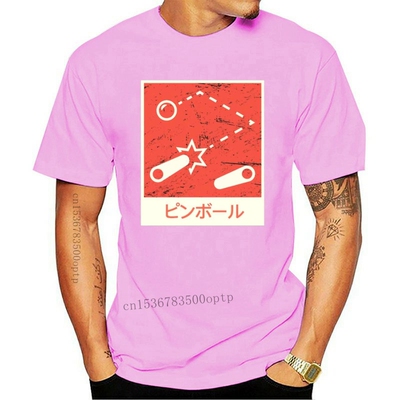 New Men t-shirt Pinball In Japanese   Arcade Graphic tshirt