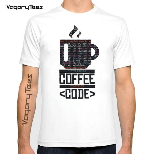 Fashion programmer T Shirt 2022 Tops i turn coffee into code