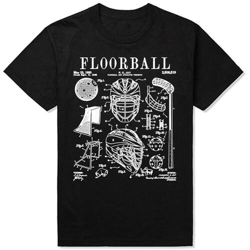 Floorball Player Stick Goalie Sport Vintage Patent Print T S