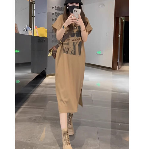 连衣裙长裙女欧洲站短袖懒人裙