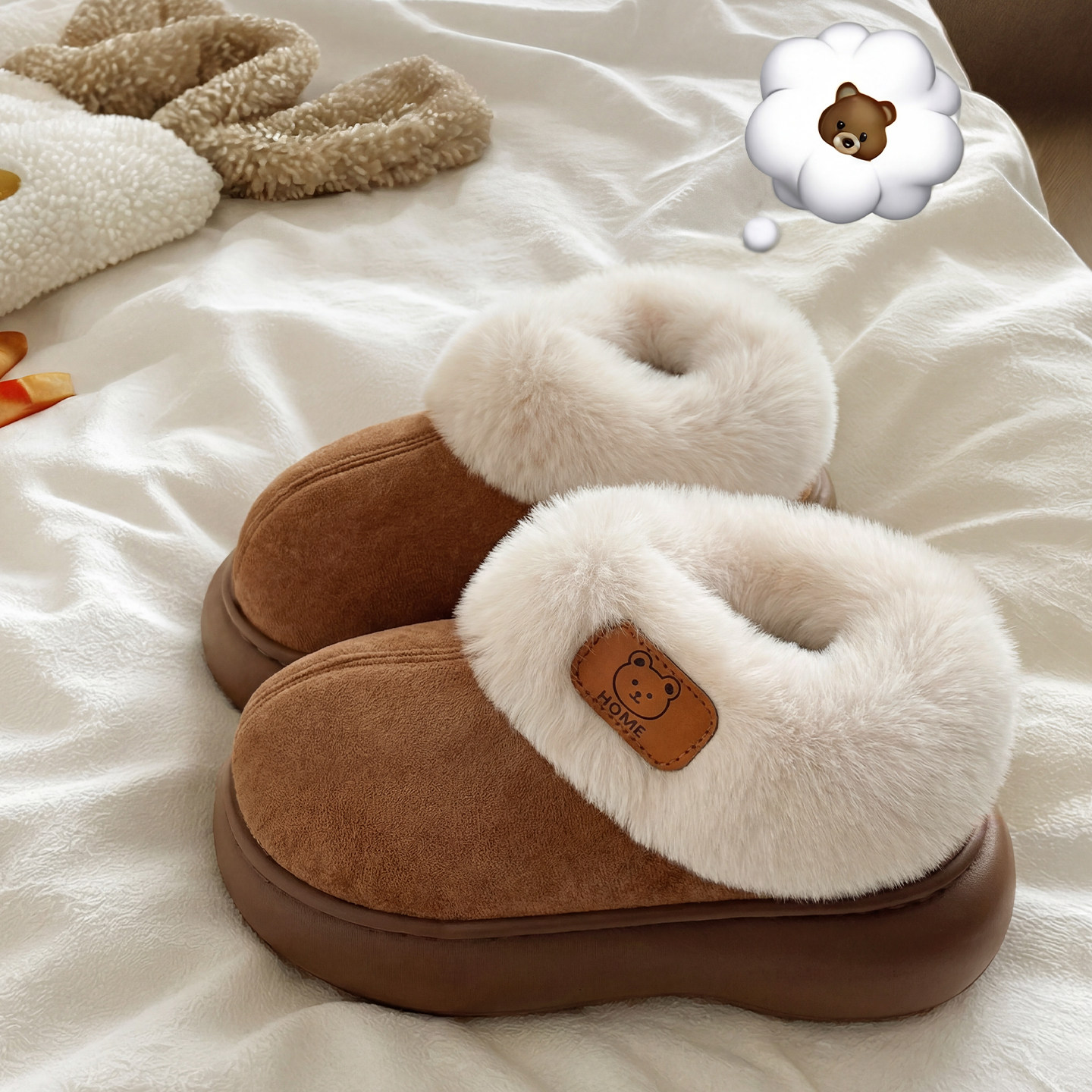 棉拖鞋女款2026新款厚底毛毛加绒保暖防滑室内家居棉鞋女外穿冬季,女鞋,毛毛鞋,淘宝优惠券,粉丝福利购,淘宝优惠卷