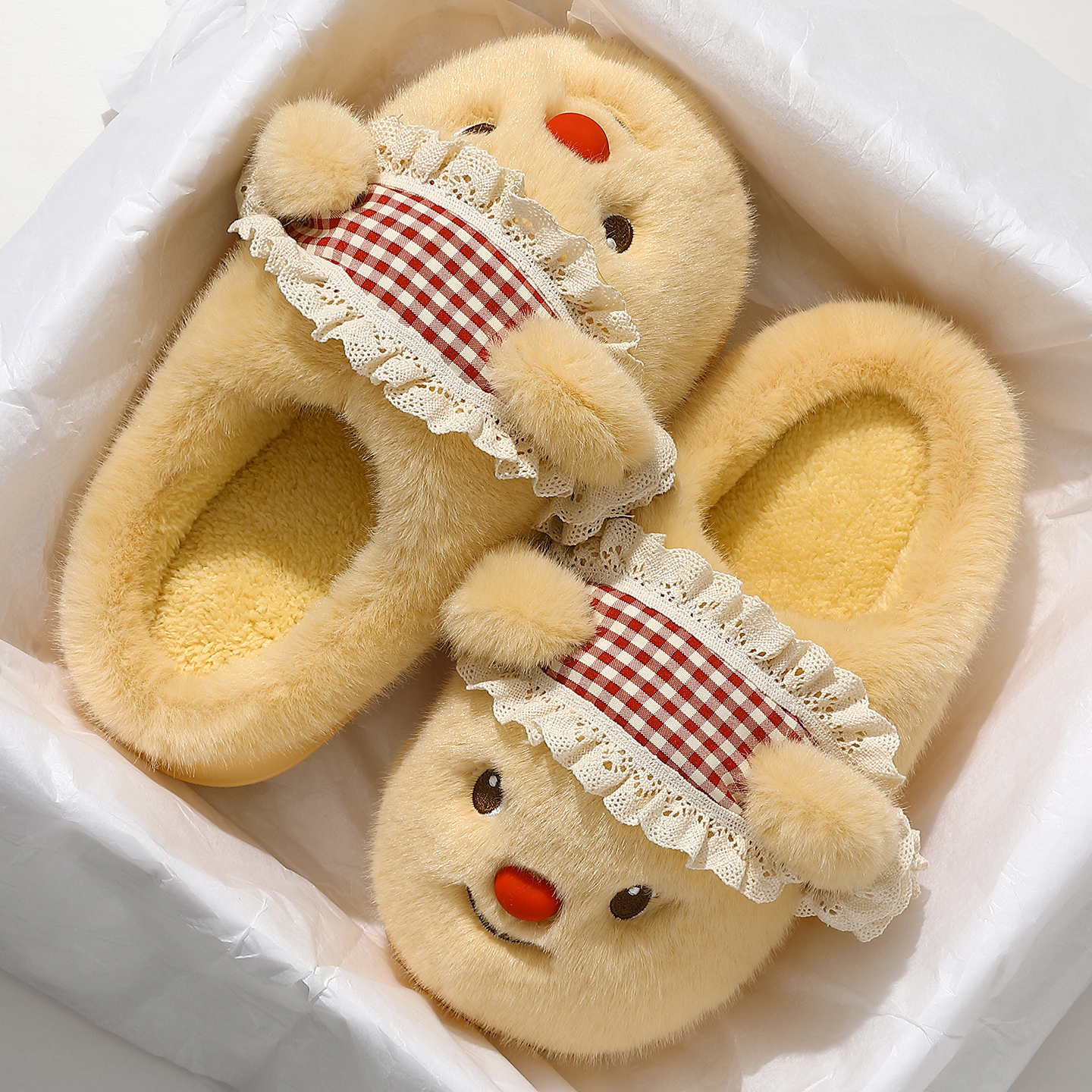 小熊棉拖鞋女款秋冬毛绒保暖