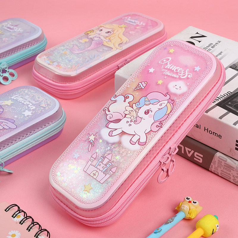 流沙文具盒铅笔盒女孩笔袋笔盒女生小学生创意2022年新款流行简约可爱