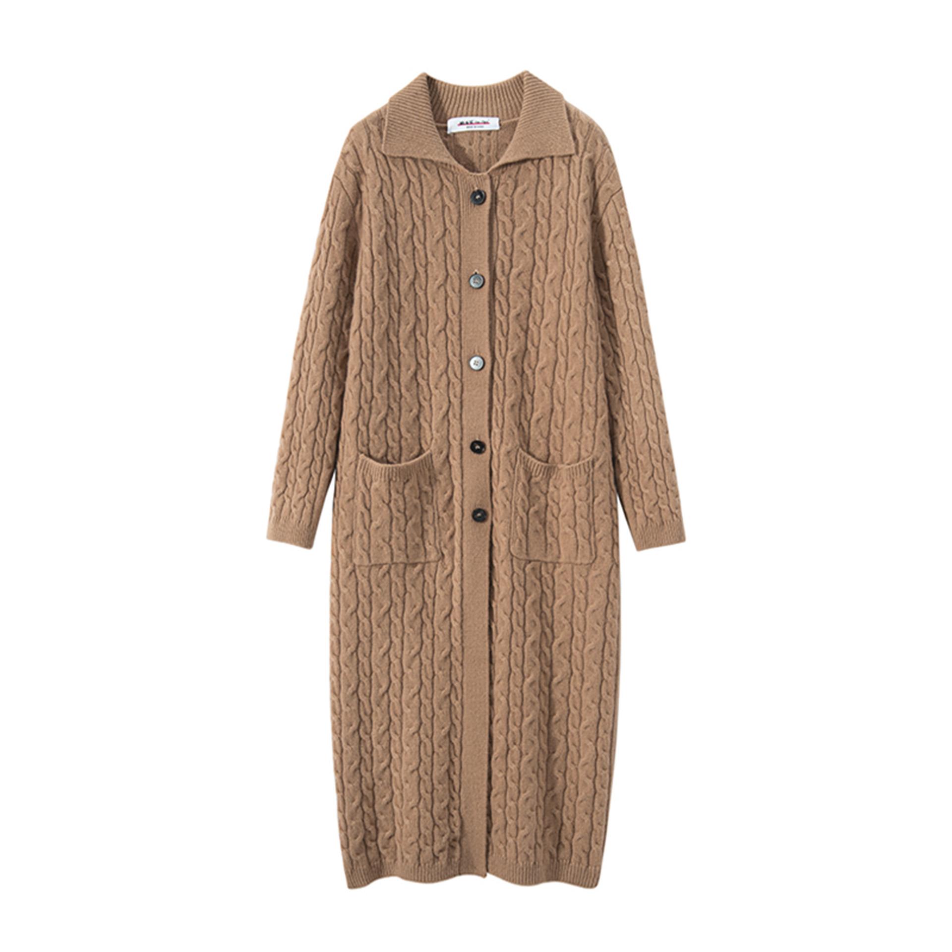 JOYIASS2025秋冬新款翻领粗线衫毛衣外套女针织开衫外搭宽松显瘦