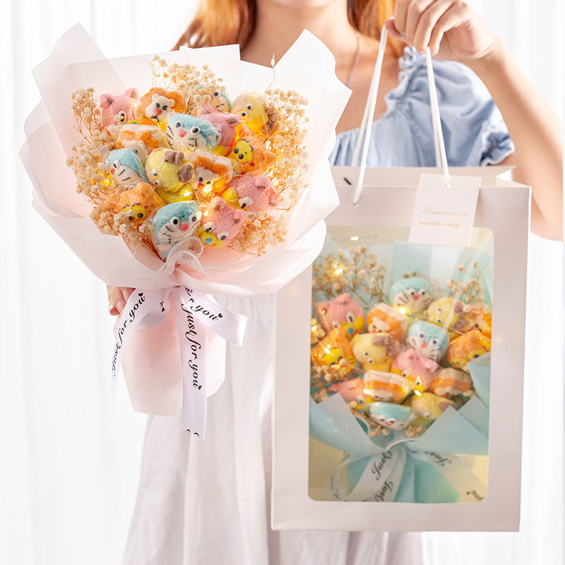 创意棒棒糖花束成品糖果棉花糖花束送闺蜜生日礼物女生儿童节女孩