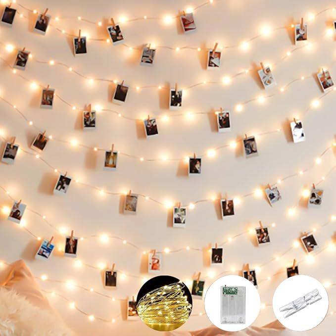 电池盒铜线夹子灯串满天星网红照片墙装饰灯宿舍房间照片usb暖光,家装灯饰光源,室内LED灯带,淘宝优惠券,粉丝福利购,淘宝优惠卷